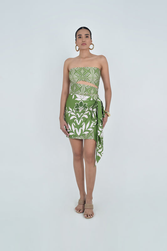 Vestido Amatista Laurel Tribal Verde