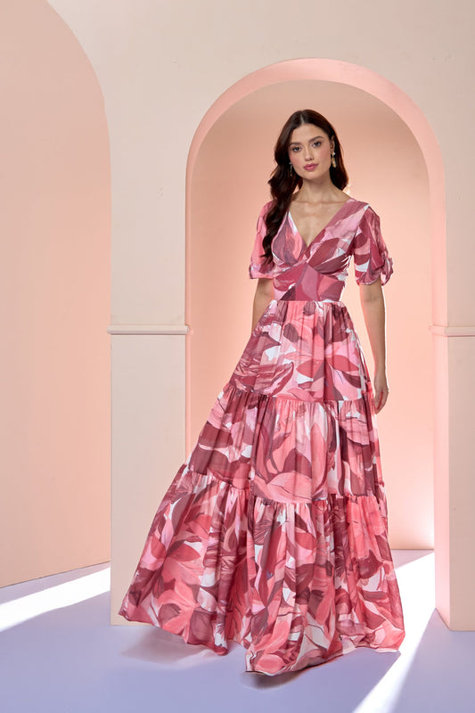 Vestido Amber Estampado Rosado