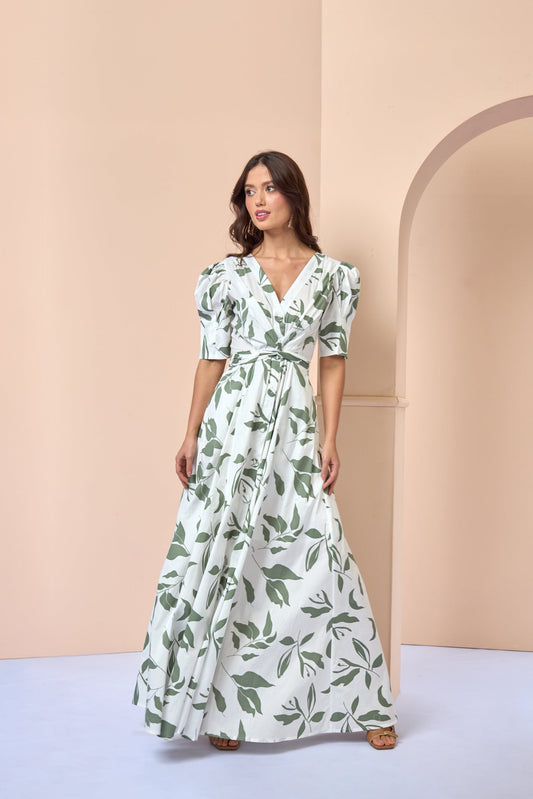Vestido Athena Estampado Verde