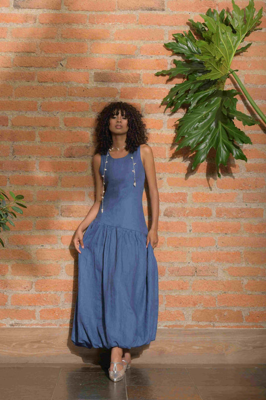 Vestido Bocarena Azul Índigo