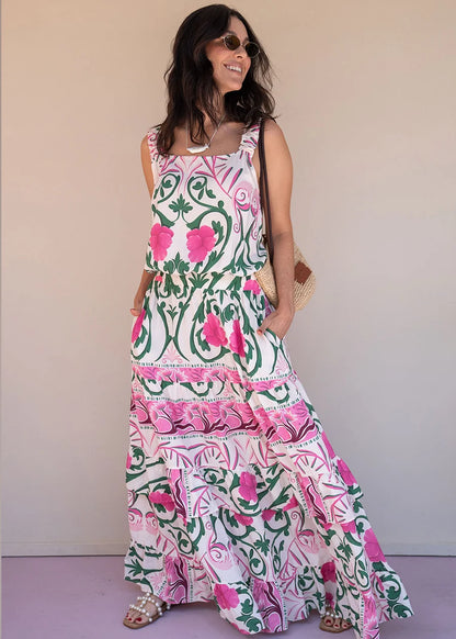 Vestido Flora Marfil Estampado