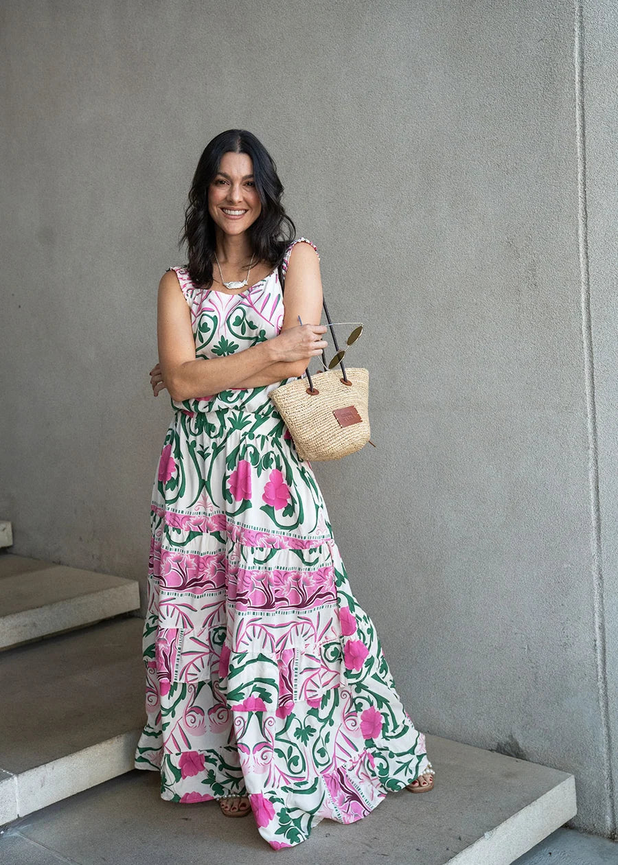 Vestido Flora Marfil Estampado