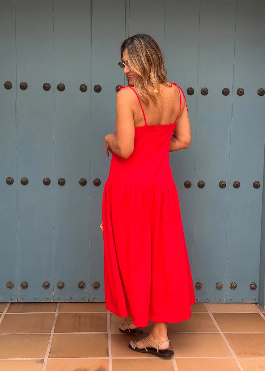 Vestido Largo Solei Rojo