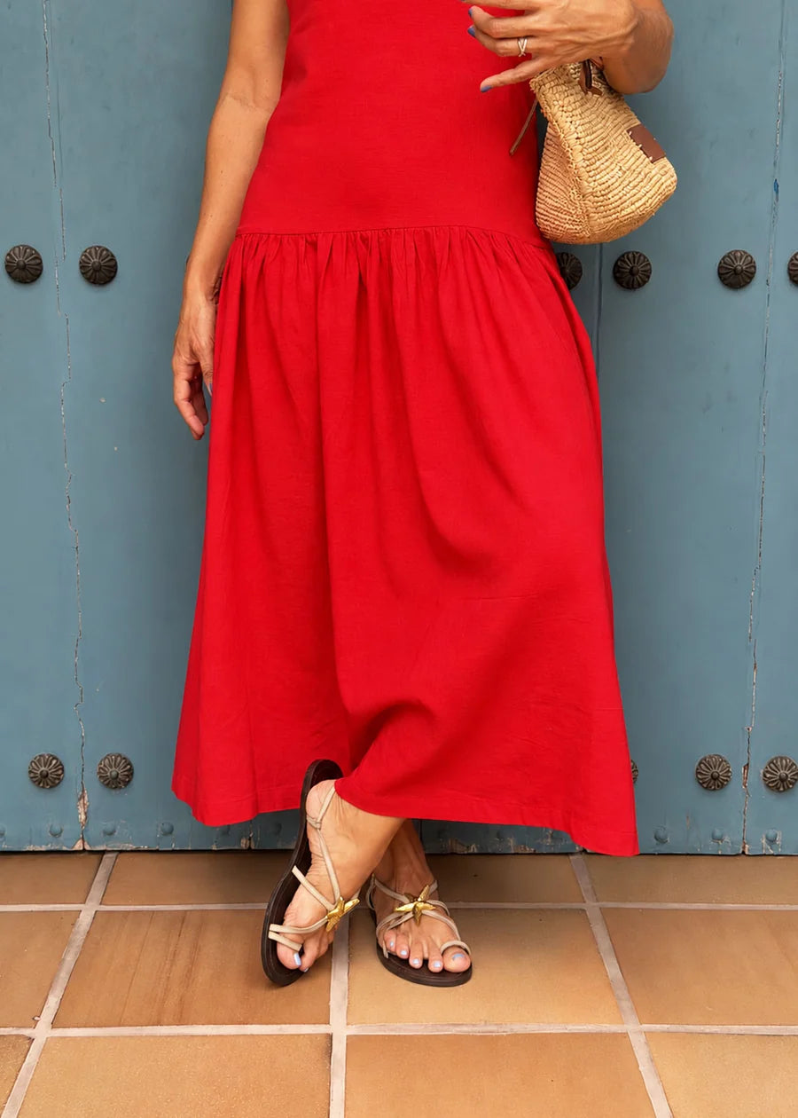 Vestido Largo Solei Rojo