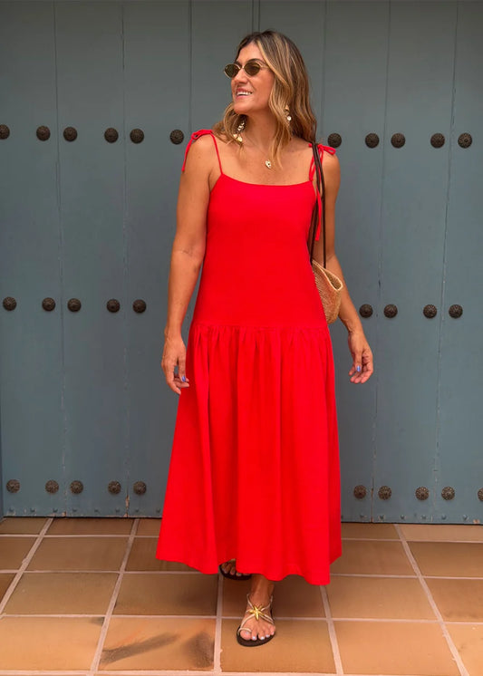 Vestido Largo Solei Rojo