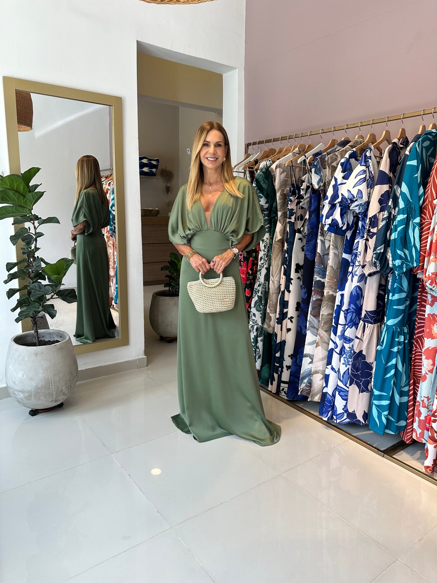 Vestido Hortensia Verde Olivo