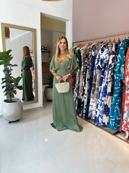 Vestido Hortensia Verde Olivo
