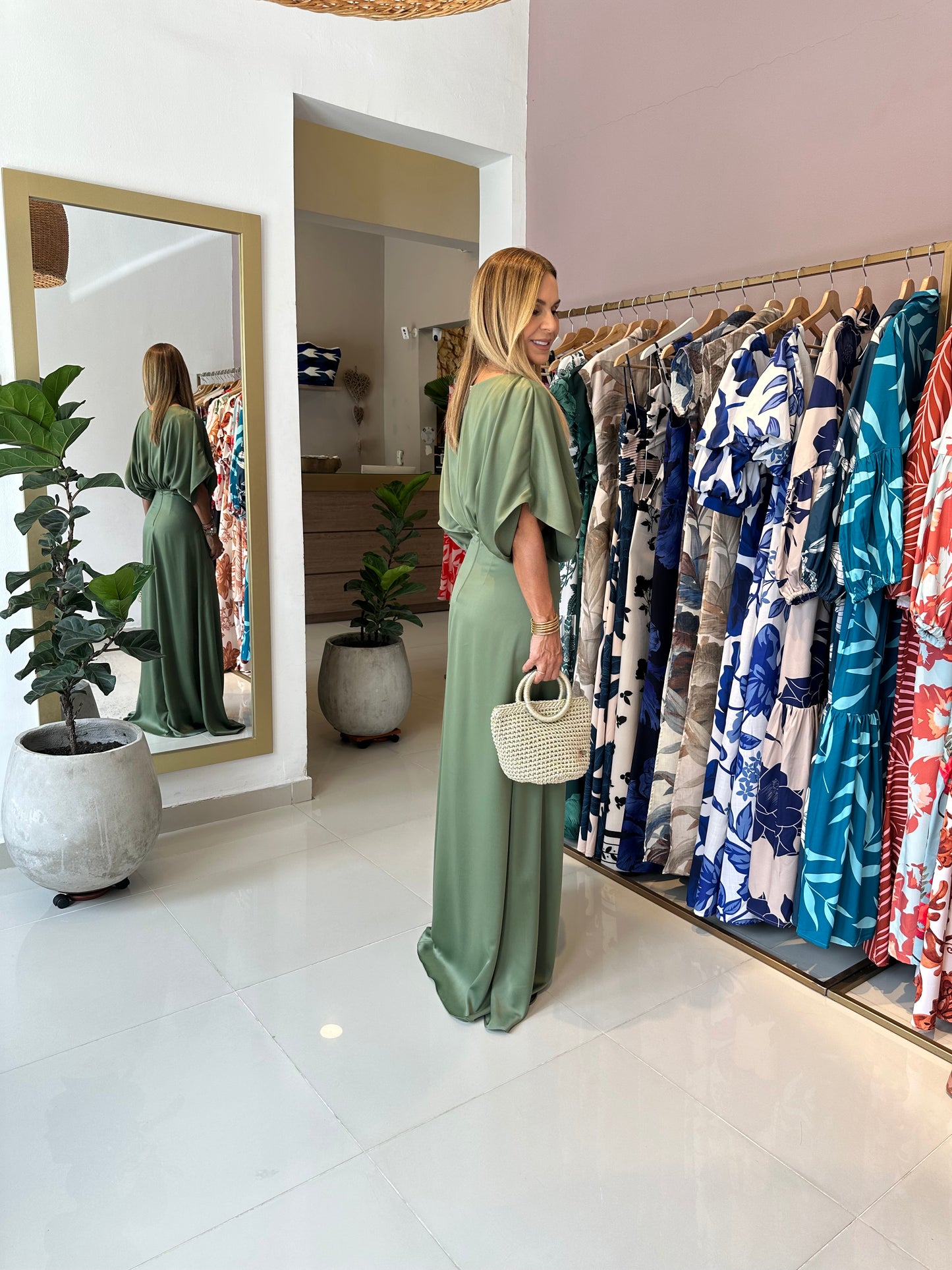 Vestido Hortensia Verde Olivo