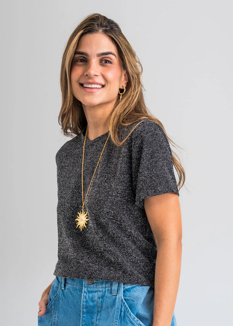 Camiseta Ania Lurex Negro