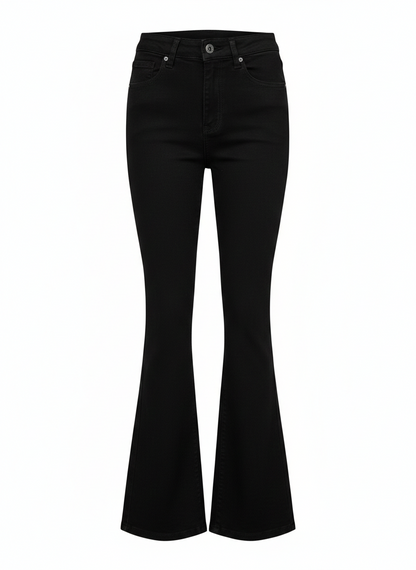 Jean Flare High Rise Negro 323