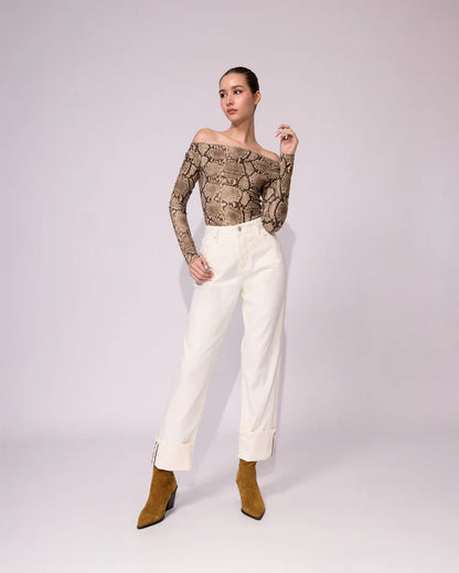 Jean Straight Mid Rise Crudo 302