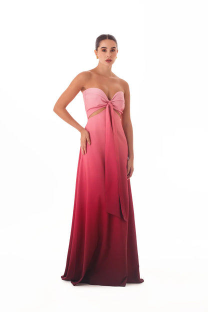 Maxidress Lara Degrade Rosa-Vinotinto