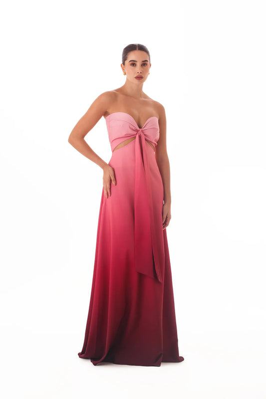 Maxidress Lara Degrade Rosa-Vinotinto
